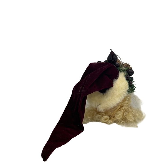 Vintage Santa Head Ornament Rubber Face Victorian Old World - Picture 2 of 4